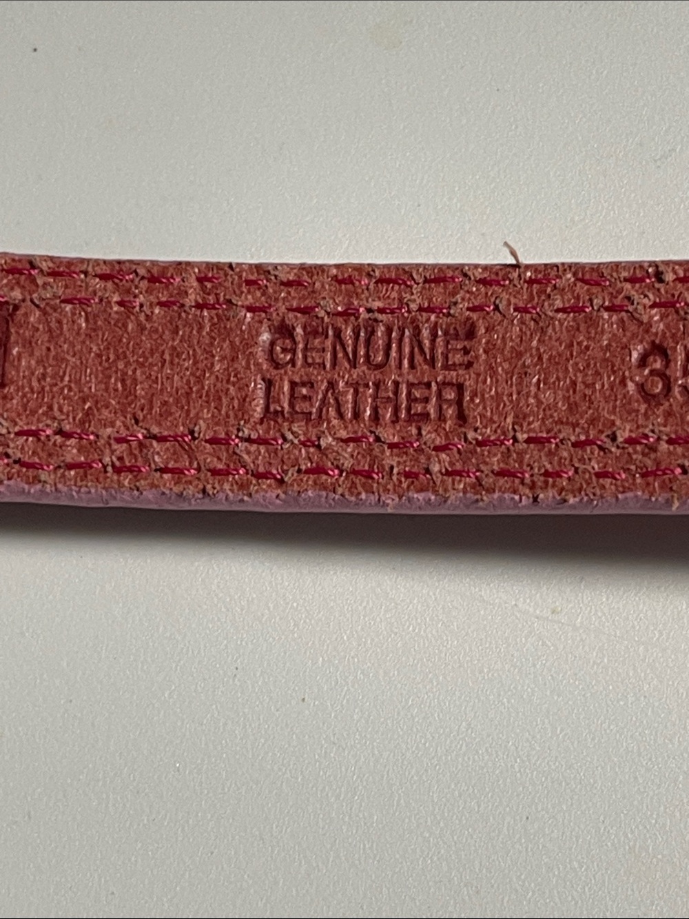 Gap Pink Leather Belt With Bold Stitching - Picture 6 of 6